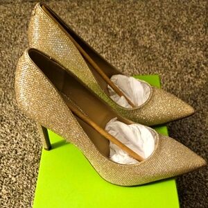 Sam Edleman Hazel Light Gold Mesh Classic Pump Heel  New In Box Size 7 $140